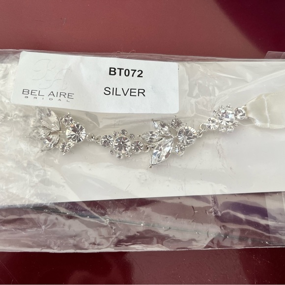 NEVER USED/OPENED: Bel Aire Bridal belt - Style BT072 in silver - Picture 3 of 3